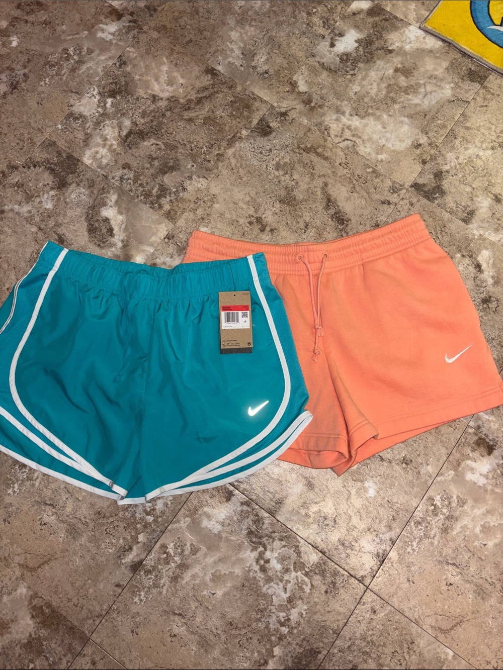Nike - women’s- NWT - Teal and Coral Athletic Shorts Duo (size Large)